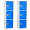 AdirOffice 72 3-Tier Key Lock Blue Steel Storage Locker, 2/Pack (629-203-BLU-2PK)