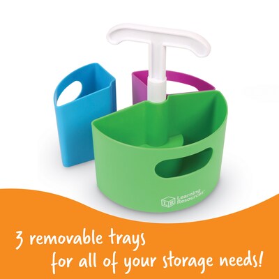Learning Resources Create-a-Space 3-Compartment Plastic Storage, Assorted Colors (LER3810)