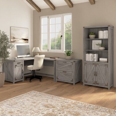Bush Furniture Knoxville 2-Drawer Lateral File Cabinet, Restored Gray (CGF129RTG-03)