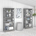 Bush Furniture Key West 66H 5-Shelf Bookcase with Adjustable Shelves, Cape Cod Gray Laminated Wood,