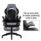 Quill Brand® Luxura Faux Leather Racing Gaming Chair, Black and Gray (52503)