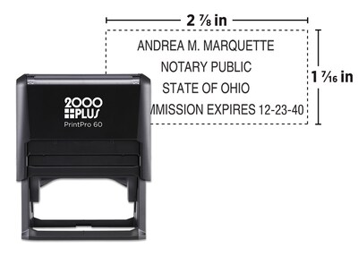 Custom 2000 Plus® PrintPro™ 60 Self-Inking Stamp, 1-7/16 x 2-7/8