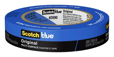 Scotch Blue Painters Masking Tape, Blue, 3 Core, 1 x 60yds. (2090)
