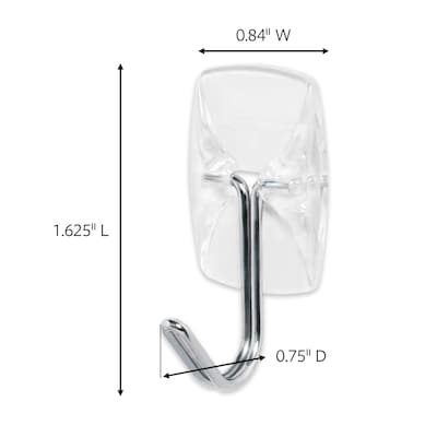 Command Small Wire Hooks, Clear, 3 Hooks (17067CLR-ES)