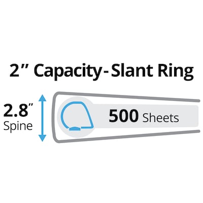 Avery 2 3-Ring Non-View Binders, Slant Ring, Blue (27551)