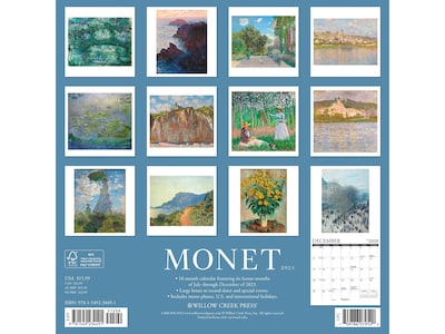 2024 Willow Creek Monet 12 x 12 Monthly Wall Calendar  (34491X)