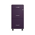 Space Solutions SOHO Organizer 3-Drawer Mobile Vertical File Cabinet, Letter Size, Lockable, Midnigh