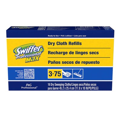 Swiffer Professional Max Cotton Dry Cloths, White, 96/Carton (37109)