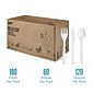 Perk™ Compostable PLA Assorted Cutlery, Medium-Weight, White, 360/Pack (PK56205)