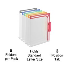 Staples® Reinforced Poly File Folders, 1/3 Cut Tab, Letter Size, Assorted Colors, 6/Pack (TR39414)