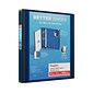 Staples® Better 1-1/2" 3 Ring View Binder with D-Rings, Navy Blue (24060)