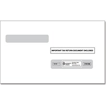ComplyRight Double Window Envelope, 5.63 x 9, White/Black, 100/Pack (91911)