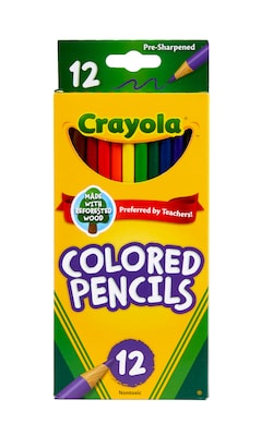 Crayola® Colored Pencils, Assorted Colors, 12/Box (68-4012)