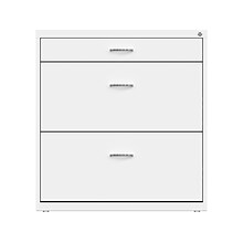 Space Solutions 3-Drawer Lateral File Cabinet, Letter/Legal Size, Lockable, 31.88H x 30W x 17.63D