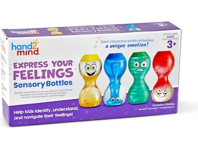 hand2mind Express Your Feelings Sensory Bottles, 4/Pack (94488)