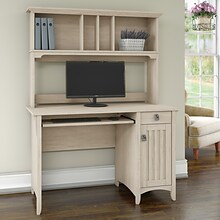 Bush Furniture Salinas 48W Small Computer Desk with Hutch, Antique White (MY72208-03)