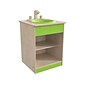 Flash Furniture Bright Beginnings 2-Section Children's Kitchen Sink with Integrated Storage, Brown/Green (MK-ME03515-GG)