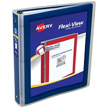 Avery Flexi-View Heavy Duty 1 1/2 3-Ring View Binders, Navy Blue (17638)