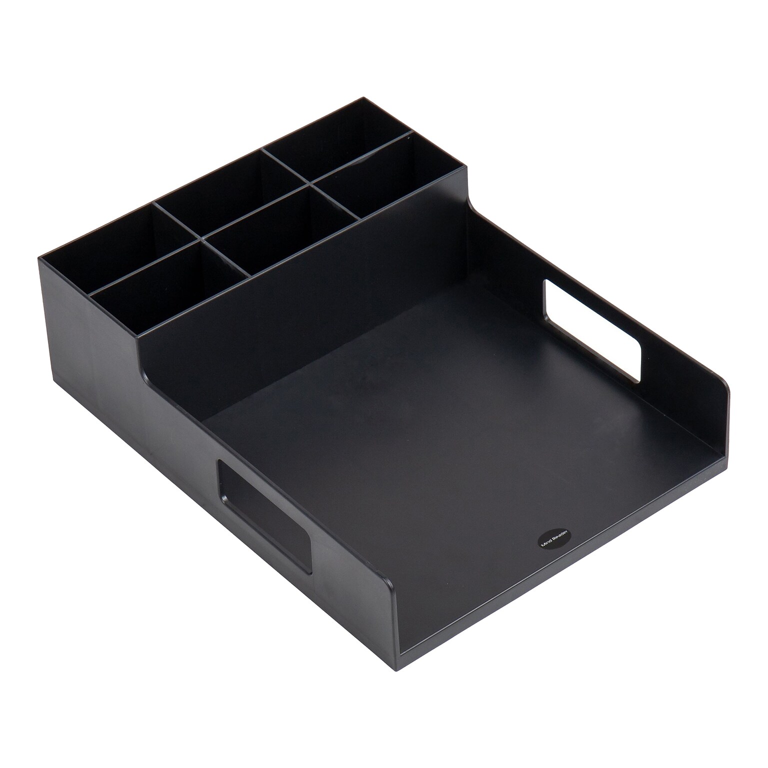 Mind Reader Plastic Utensil Napkin Plate Holder Silverware Organizer Serving Tray, Black (PSNAPUT-BLK)