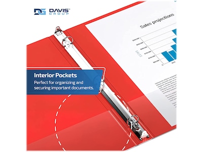 Davis Group Premium Economy 1" 3-Ring Non-View Binders, Red, 6/Pack (2311-03-06)
