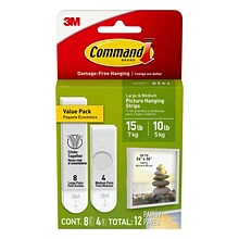 Command Assorted Size Picture Hanging Strips, 12 Pairs/Pack (17209-ES)