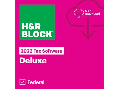 H&R Block Tax Software Deluxe 2023 for 1 User, macOS, Download (1423800-23)