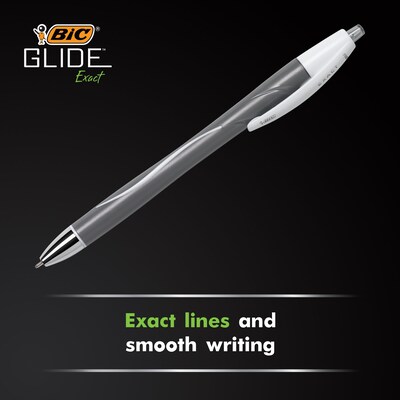 BIC Glide Exact Retractable Ballpoint Pen, Fine Point, Black Ink, Dozen (VCGN11BK)