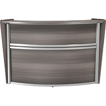 Regency Marque 72W Curved Reception Desk Workstation, Driftwood Gray (77290GY)