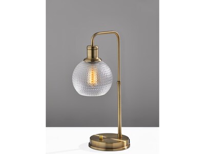 Simplee Adesso Barnett Incandescent/LED Table Lamp, Antique Brass/Clear (SL3711-21)