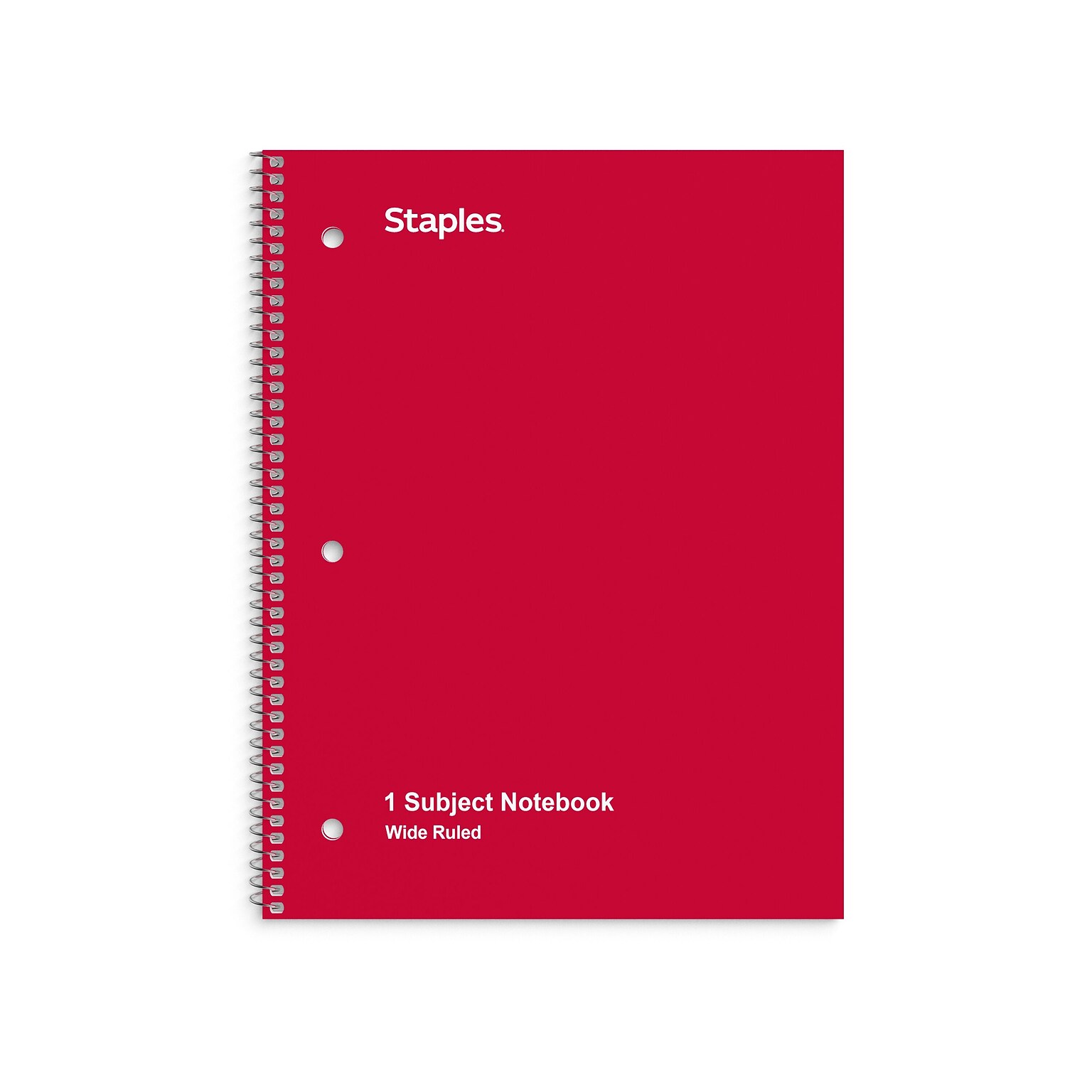 Staples 1-Subject Notebook, 8 x 10.5, Wide Ruled, 70 Sheets, Assorted Colors, 48 Notebooks/Carton (27497CT)