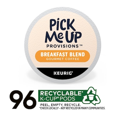 Pick Me Up Provisions™ Breakfast Blend Coffee Keurig® K-Cup® Pods, Light Roast, 96/Carton (52967CT)