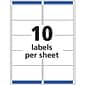 Avery Easy Peel Laser Shipping Labels, 2" x 4", Clear, 10 Labels/Sheet, 50 Sheets/Box   (5663)
