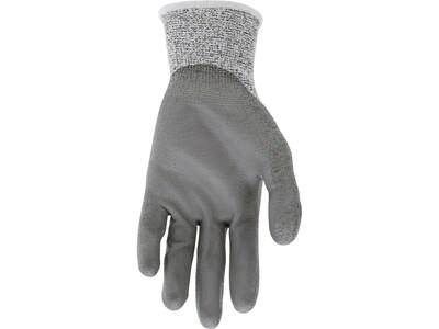 MCR Safety Cut Pro Hypermax Fiber/Polyurethane Work Gloves, Large, A3 Cut Level, Salt-and-Pepper/Gray, Dozen (92752L)