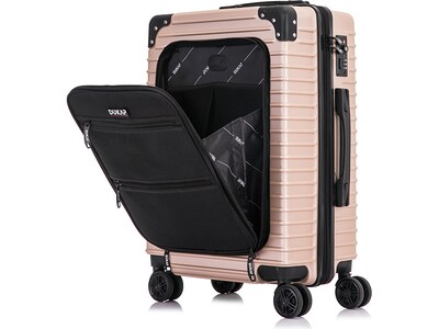 DUKAP Tour 23.5" Hardside Carry-On Suitcase, 4-Wheeled Spinner, TSA Checkpoint Friendly, Champagne (DKTOU00S-CHA)