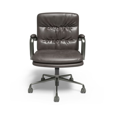 Union & Scale™ Industria 3-40C Bonded Leather Swivel Manager Chair, Gray (95115)