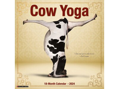 2024 Willow Creek Cow Yoga 12 x 12 Monthly Wall Calendar (33258)