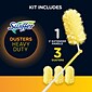 Swiffer 360 Durable Heavy Duty Fiber Dusters with Extendable Handle Kit, White/Yellow (44750)