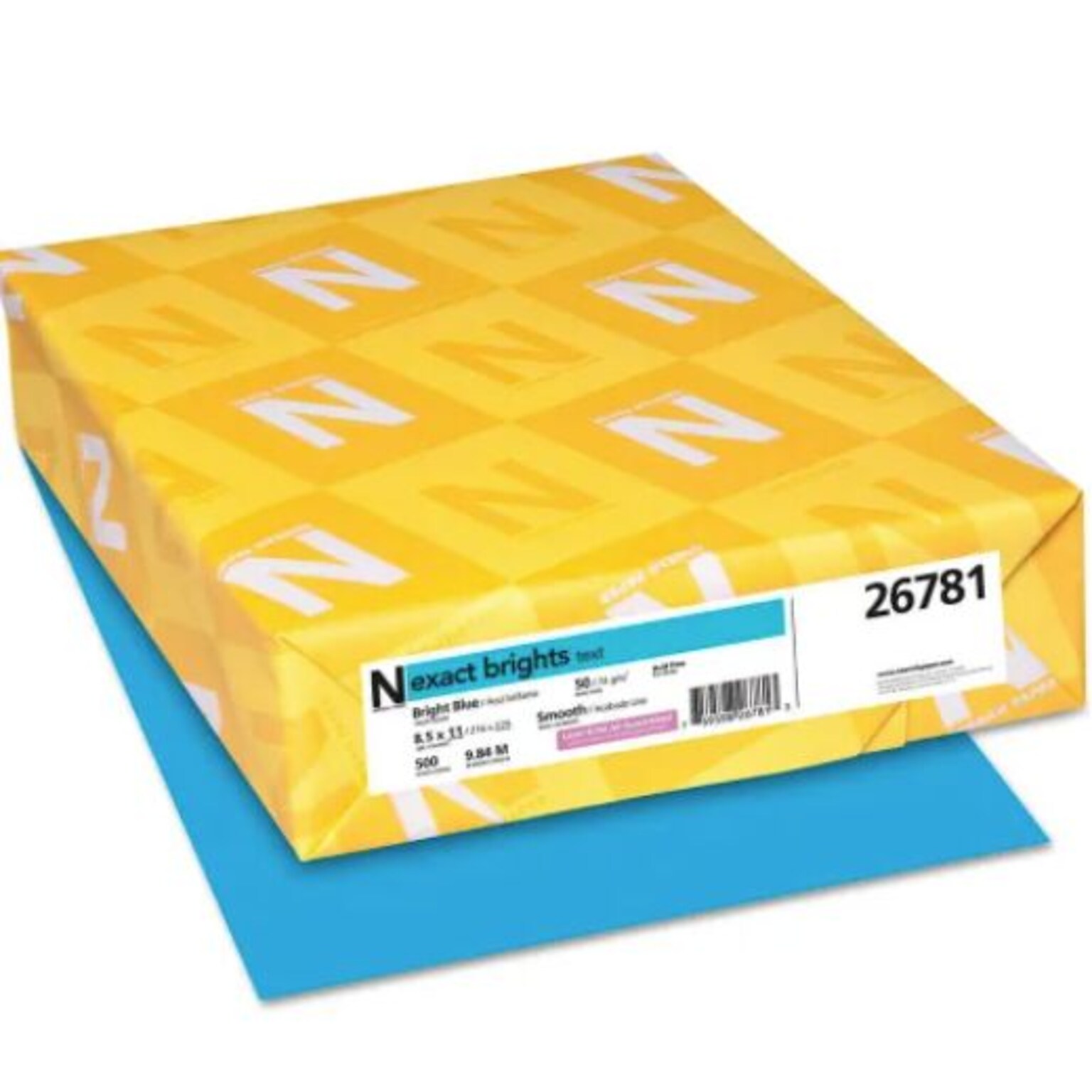 Exact Brights Colored Paper, 20 lbs., 8.5 x 11, Bright Blue, 500/Ream (26781)