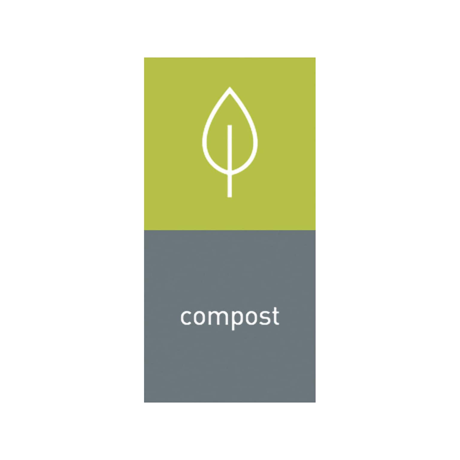 simplehuman Compost Magnetic Sorting Label, 8 x 4, Green/Gray, 2/Pack (KT1176)