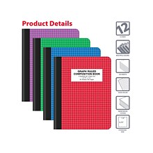 Better Office 1-Subject Composition Notebooks, 7.5 x 9.75, Graph Ruled, 80 Sheets, 12/Pack (25612-