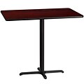 Flash Furniture 30x48 Rectangular Laminate Table Top, Mahogany w/22x30 Bar-Height Table Base