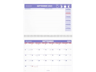 2024-2025 AT-A-GLANCE 11 x 8 Academic Monthly Desk or Wall Calendar, Purple/Red (SK16-16-25)