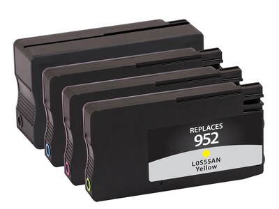 Quill Remanufactured Black/Cyan/Magenta/Yellow High Yield Ink Cartridge Replacements for HP 952/952X