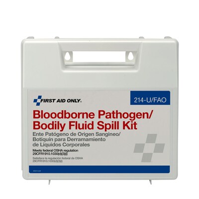 First Aid Only Wall-Mount Bloodborne Pathogen And Bodily Fluid Spill Kit, 23 pieces (214-U/FAO)