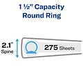 Avery Economy 1 1/2 3-Ring View Binders, Round Ring, White 12/Pack (05726)