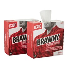 Brawny Professional D300 DRC Wipers, White, 110 sheets/Box, 10 Boxes/Carton (20075)