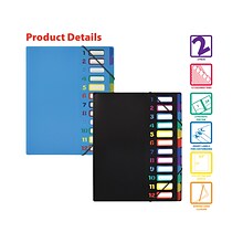 Better Office 24-Pocket Expanding File Folders, Assorted Colors, 2/Pack (59602-2PK)