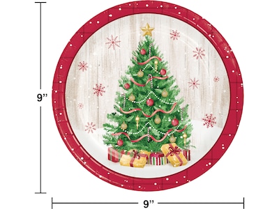 Creative Converting Vintage Christmas Paper Plate, Multicolor, 24/Pack (DTC366961DPLT)