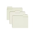 Smead Supertab Folders With Safeshield Fasteners, 1/3 Cut, Letter, Gray/Green, 25/Box