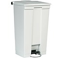 Rubbermaid® Step-on Waste Containers; Mobile, White, 23 gallon capacity